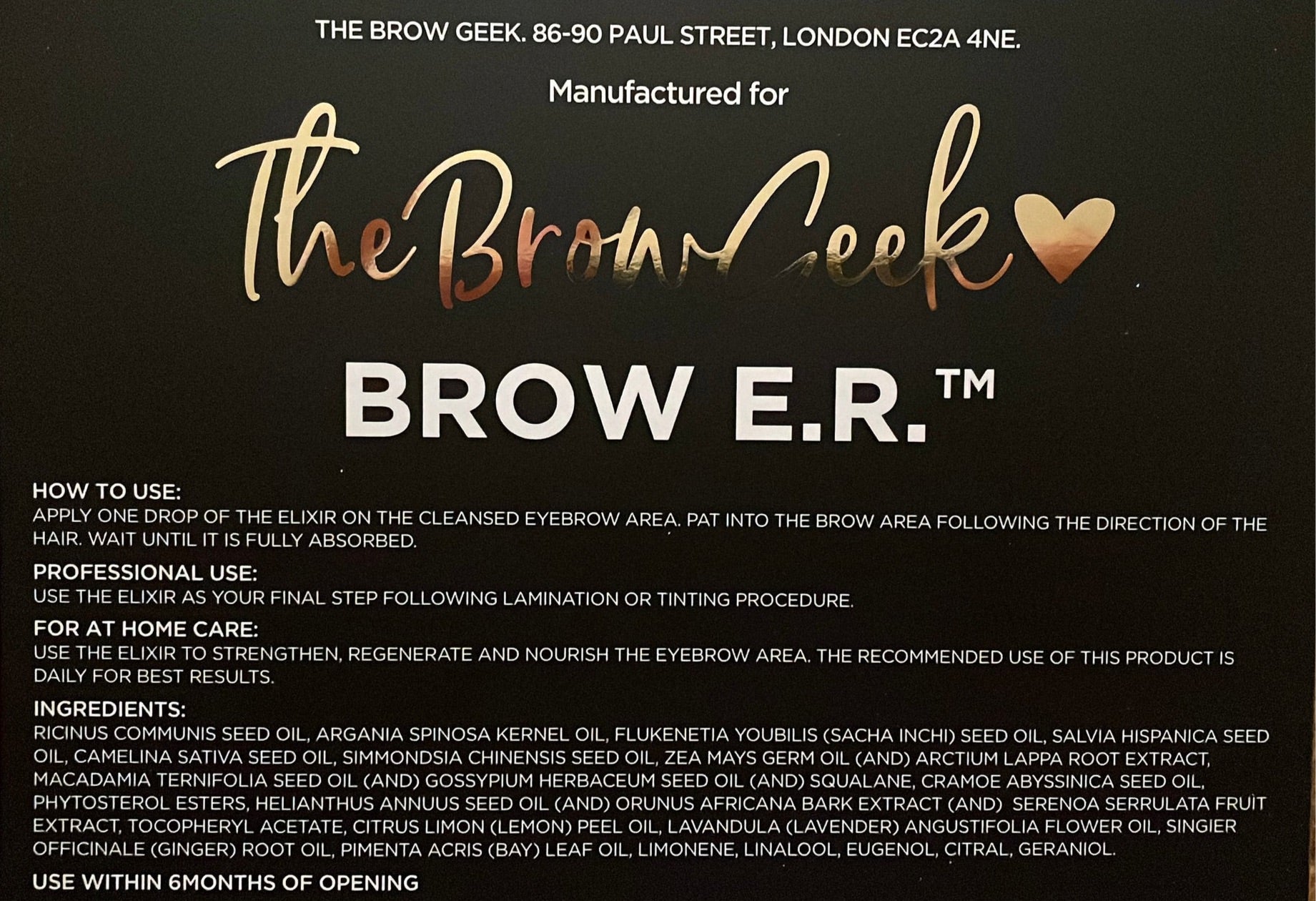 Brow E.R aftercare oil