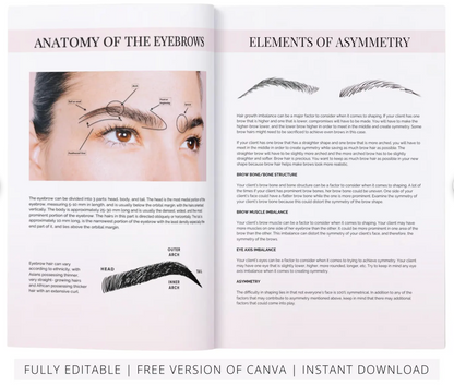 Eyebrow Mapping Course Editable Training Manual